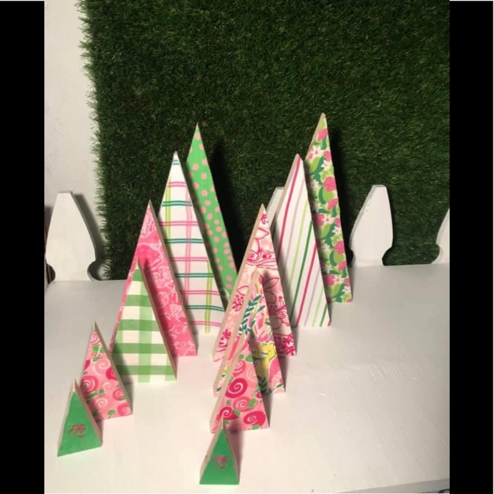Handmade Lilly Pulitzer Wood trees